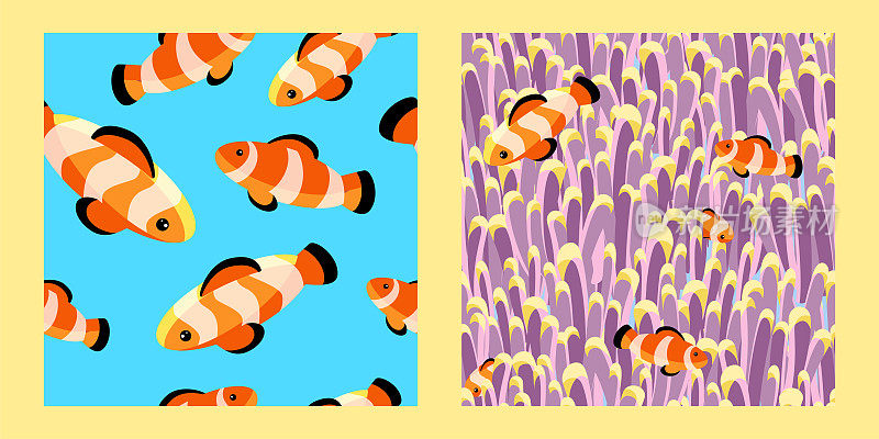 clown fish patterns set